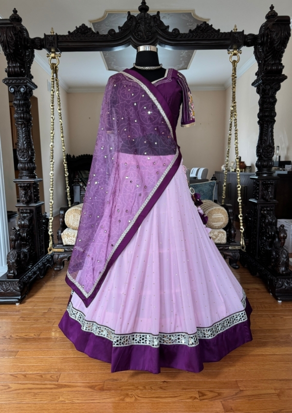 Lavender Magenta Mirror Chaniya Choli